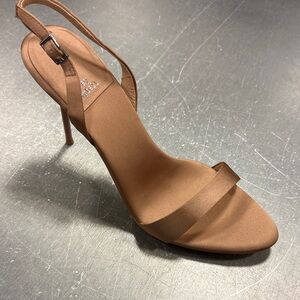 Jeffrey Campbell Brown Satin Slingback Stiletto